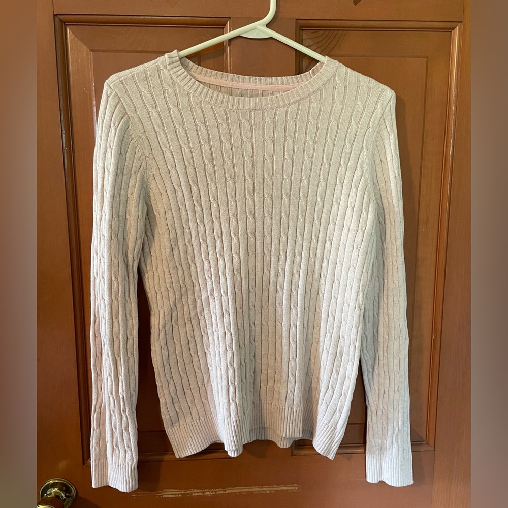 Pink Croft & Barrow Cable Knit Sweater